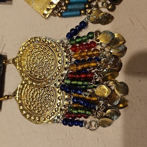 3 PAIRS of Vintage BOHOMINIAN BRASS Earrings - Picture 9 of 12